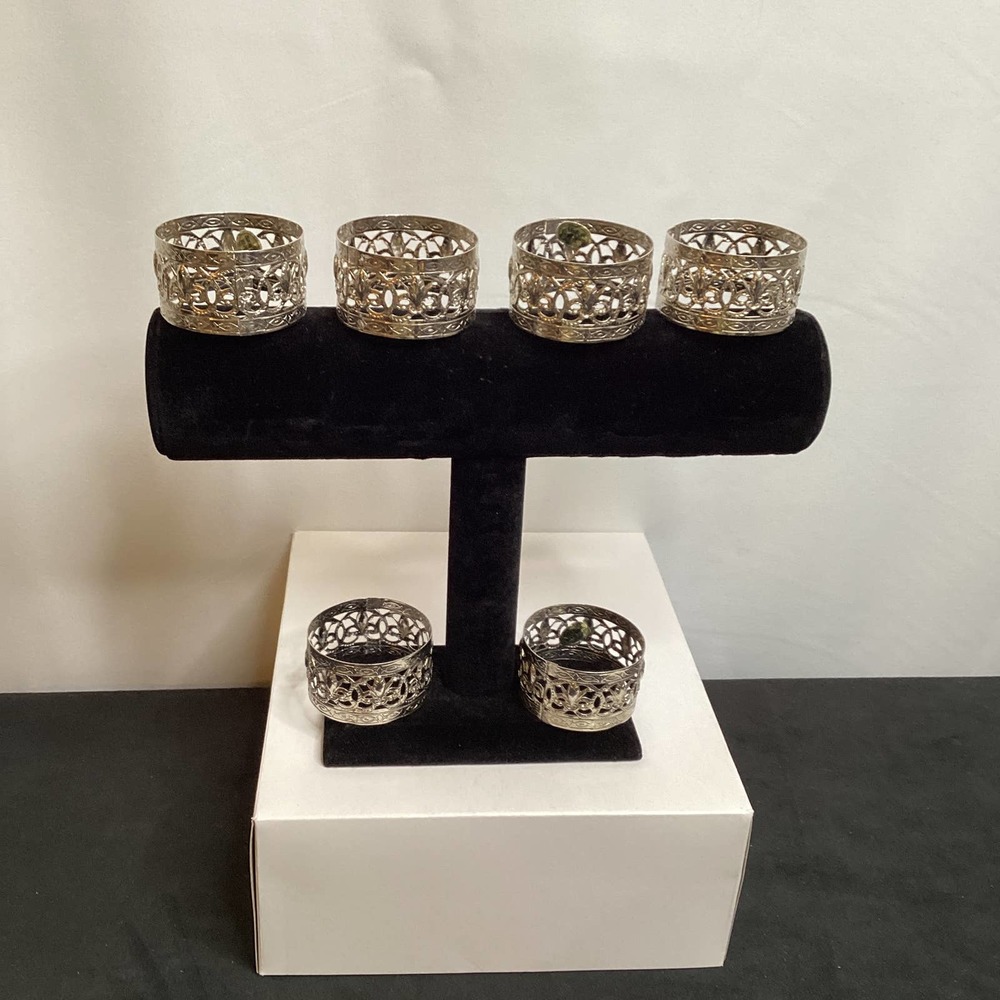 Vintage Filigree Napkin Rings Set of 6